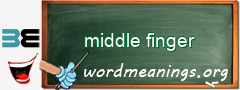WordMeaning blackboard for middle finger